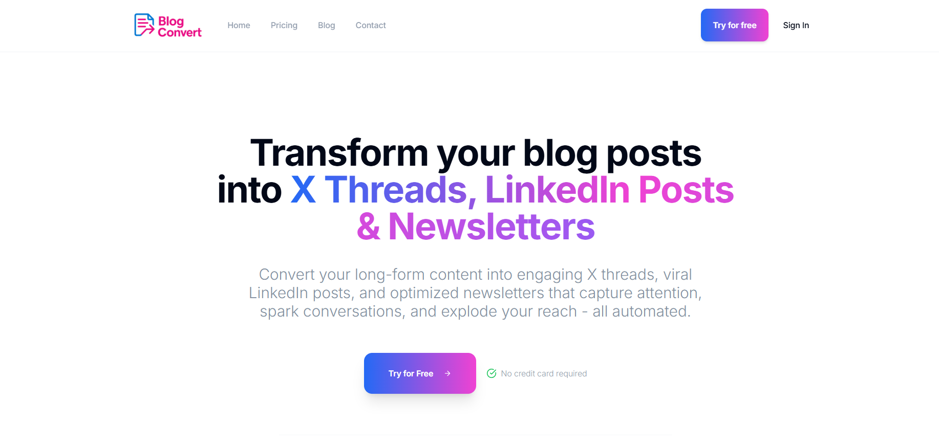 BlogConvert screenshot and logo